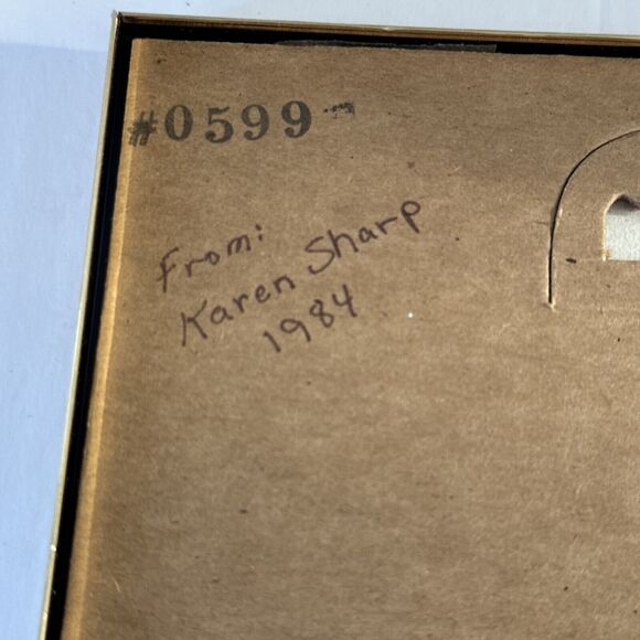 Vintage 80s framed foil art cardinals kafka industries 6.25X6.25 with frame - Picture 4 of 5